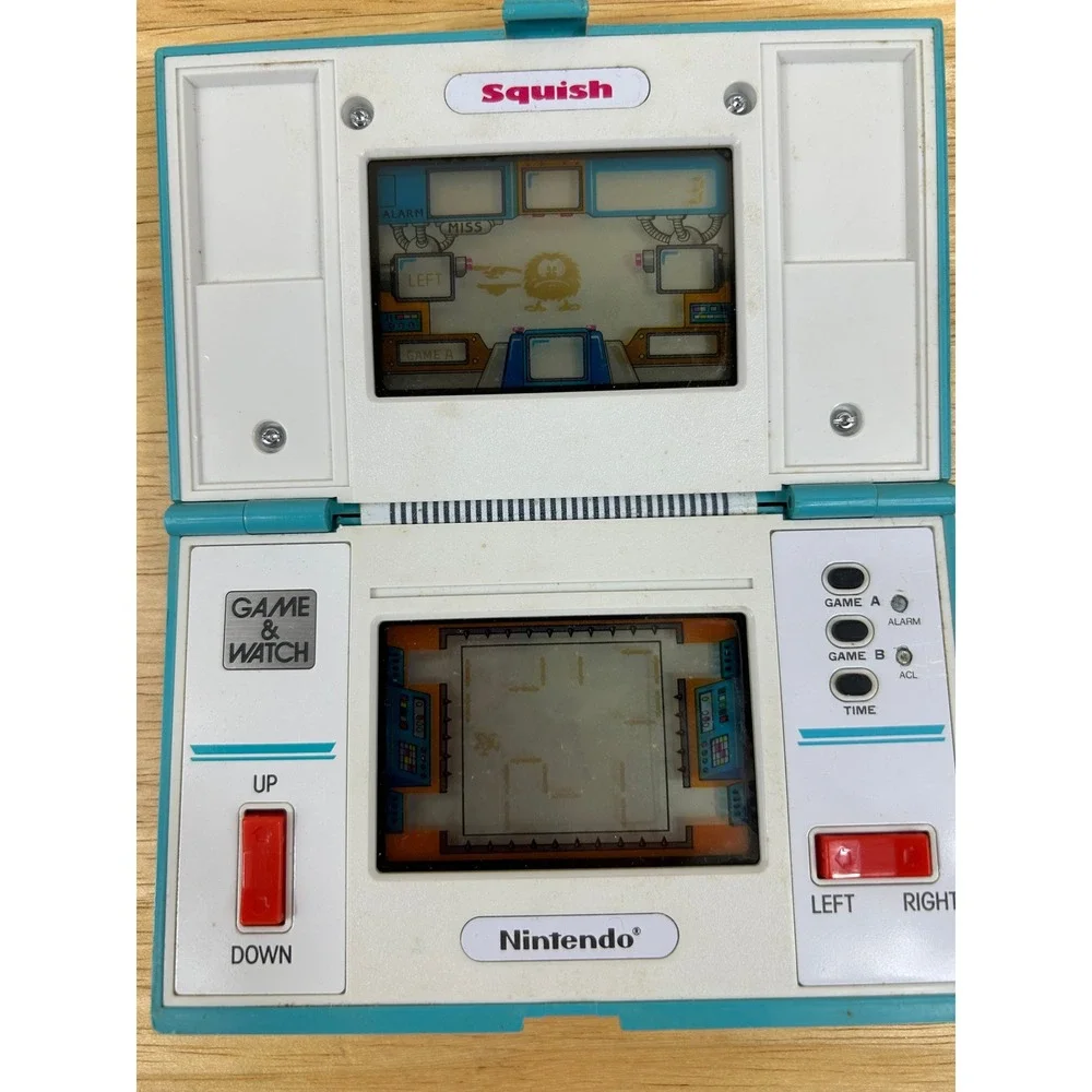 Nintendo Game & Watch Squish MG-61 Multi Screen Teal‎ Vintage 1986 Handheld Game